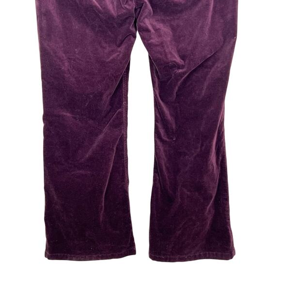 GAP Burgundy Maroon Velvet 70's Flare High Rise Boot Cut Pants Bottoms Size 18R - Picture 6 of 9